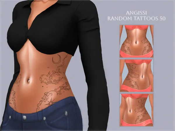 Mix Random tattoos 50 by thesimsresource - The Sims 4 Custom Content