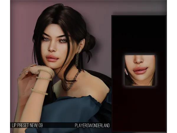 Mix Lip preset New 09 by PlayersWonderlan - The Sims 4 Custom Content