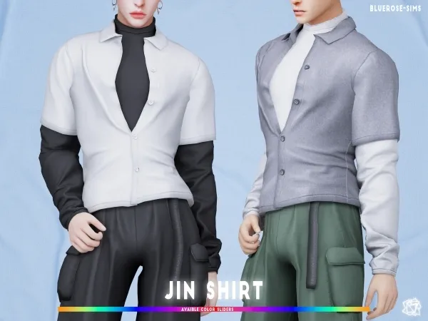 Mix Jin Shirt brsims by bluerose-sims - The Sims 4 Custom Content