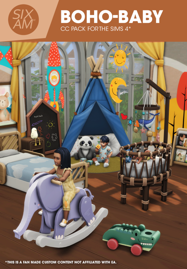 Maxis Match Boho Baby Bedroom Pack by simsfinds - The Sims 4 Custom Content