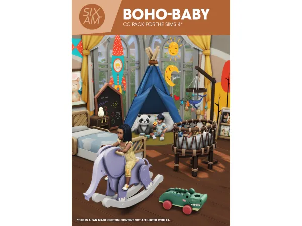 Boho Baby Bedroom CC Pack By sixamcc