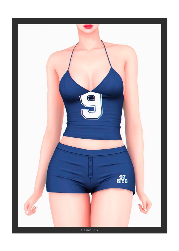 Alpha Drip Top and Shorts by plbsims - The Sims 4 Custom Content