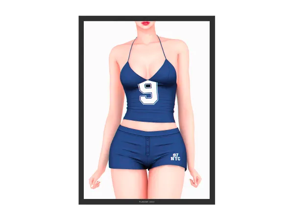 Alpha Drip Top and Shorts - The Sims 4 Custom Content
