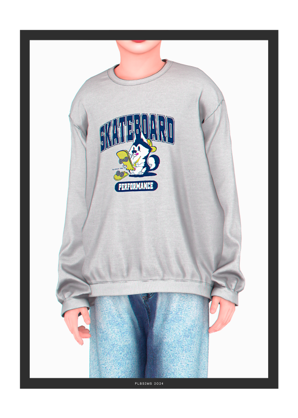 Alpha Gum Oversized Sweater by plbsims - The Sims 4 Custom Content