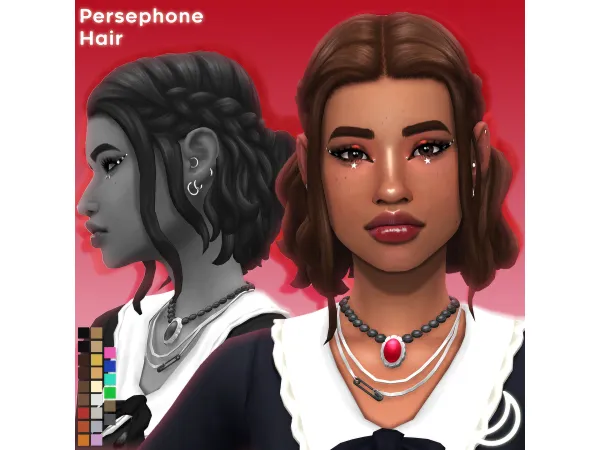 Maxis Match PERSEPHONE HAIR by VIKAI by ImVikai - The Sims 4 Custom Content