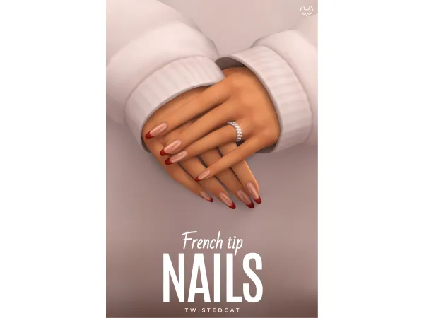 Maxis Match French Tip Nails by TwistedCat - The Sims 4 Custom Content