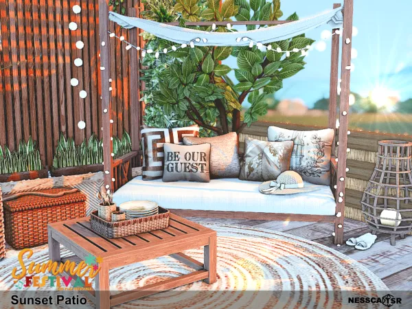 Mix Sunset Patio by nesscasims - The Sims 4 Custom Content