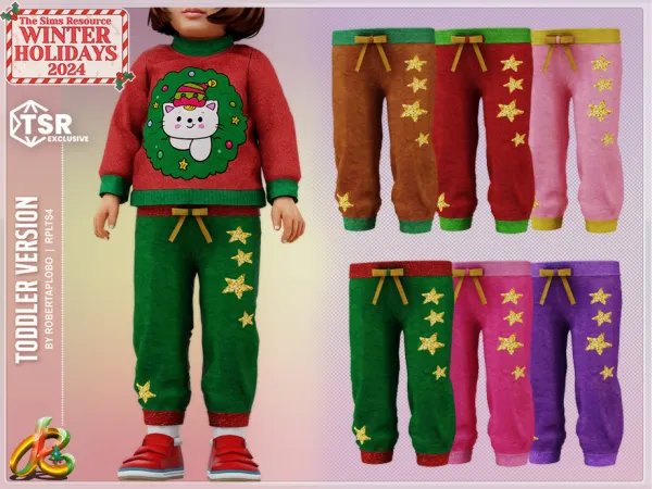 Alpha Winter Holidays 2024 _Girl Bottom 297 Toddler by robertaplobo - The Sims 4 Custom Content