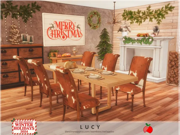 Alpha Winter Holidays Lucy dining by melapples - The Sims 4 Custom Content