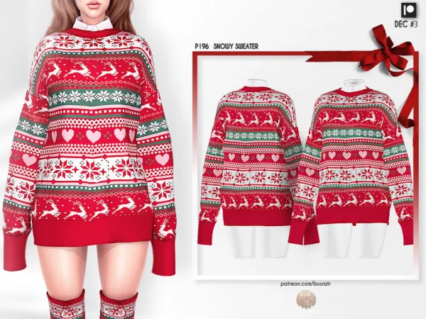 Mix Snowy Sweater P196 tr by busra - The Sims 4 Custom Content