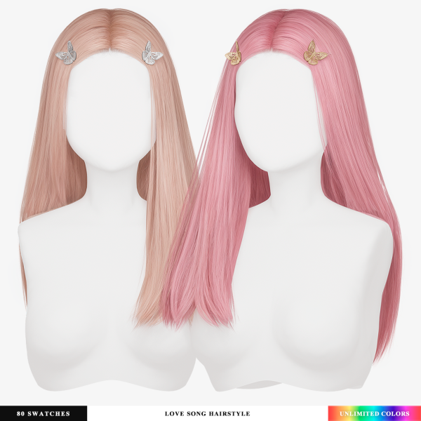 Alpha love song hairstyle by simsfinds - The Sims 4 Custom Content