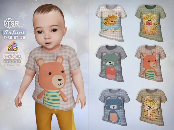 Mix T Shirt 170 ( Infant Boy Version ) by robertaplobo - The Sims 4 Custom Content