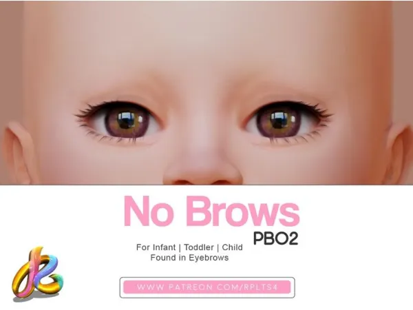 Mix No Brows PB02 by RPLts4 - The Sims 4 Custom Content