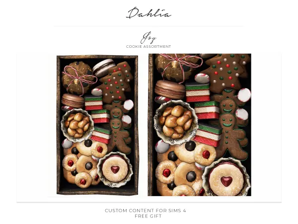 Alpha dahlia joy cookie assortment (gift) by bergdorfsims - The Sims 4 Custom Content