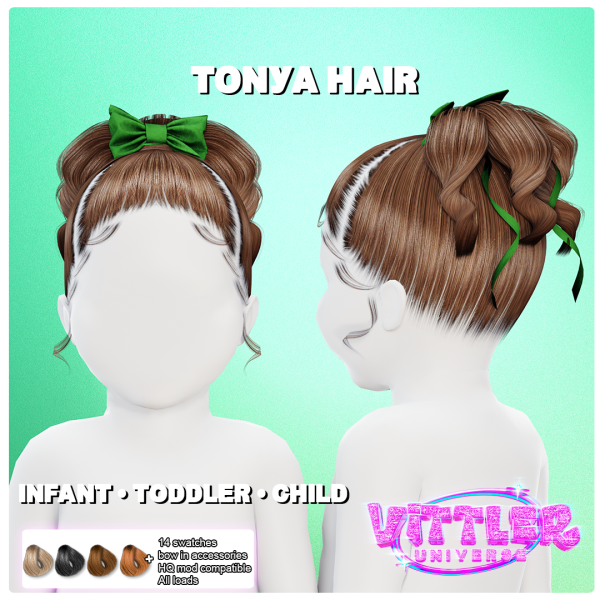 Alpha Tonya Infant Toddler Child Hair by simsfinds - The Sims 4 custom content