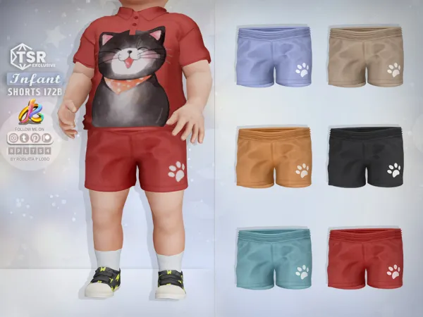 Maxis Match Shorts 172B INFANT Boy Version by robertaplobo - The Sims 4 Custom Content