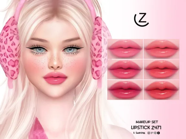 Alpha MAKEUP SET LIPSTICK Z471 by ZENX - The Sims 4 Custom Content