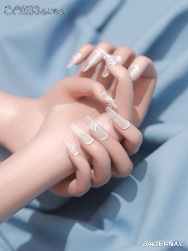 Alpha 333Ballet Nail by simsfinds - The Sims 4 Custom Content