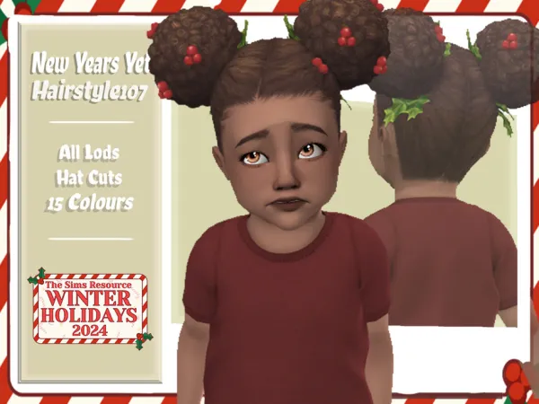 Maxis Match New Years Yet Hairstyle (Toddler) by AarainAroma - The Sims 4 Custom Content