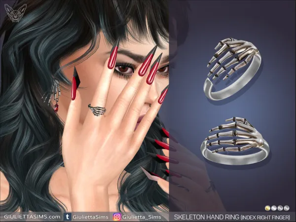 Alpha Gothic Skeleton Ring - The Sims 4 Custom Content
