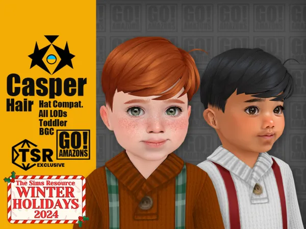 Maxis Match Casper Hair by GoAmazons - The Sims 4 Custom Content