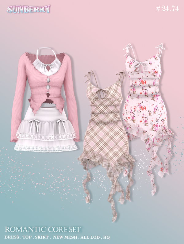 Alpha [SUNBERRY] Romantic Core SET by simsfinds - The Sims 4 Custom Content