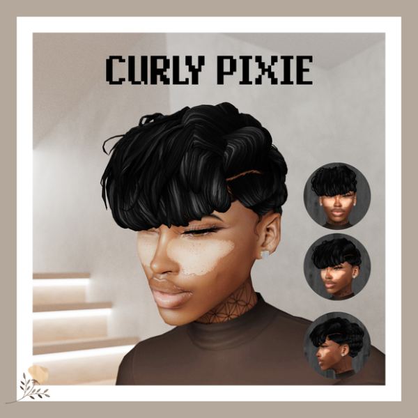 Mix CURLY PIXIE by simsfinds - The Sims 4 Custom Content