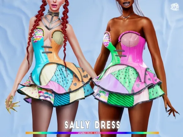 Mix Sally dress brsims by bluerose-sims - The Sims 4 Custom Content