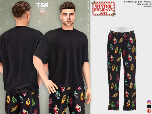 Alpha PYJAMA SET 544 (PANTS) BD1402 tr by busratr - The Sims 4 Custom Content