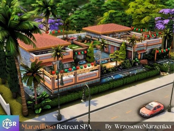 Maxis Match Maravilloso Retreat Spa Community Lot - The Sims 4 Custom Content