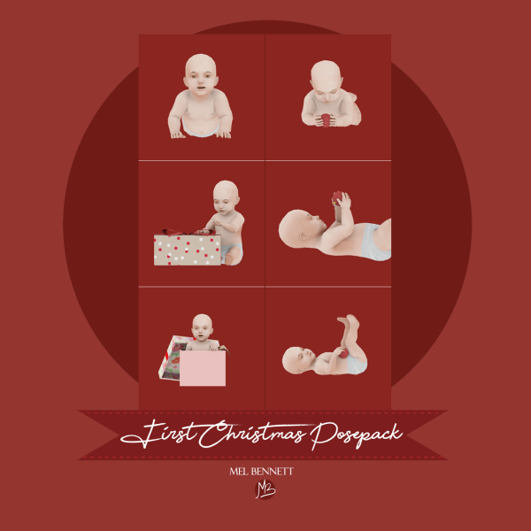 Mix First Christmas Posepack by melbennett - The Sims 4 Custom Content