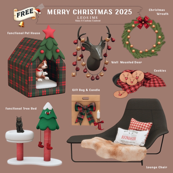 Mix Merry Christmas 2025 by leosims4cc - The Sims 4 Custom Content