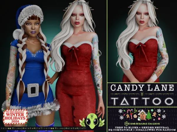 Candy Lane Tattoo by unidentifiedsims