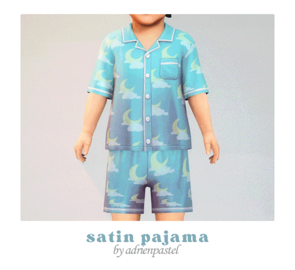 Maxis Match SP56 Satin Pajama (Toddlers) by simsfinds - The Sims 4 Custom Content