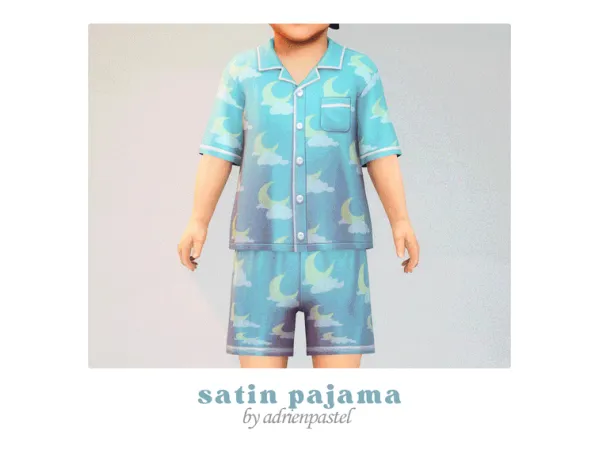 Maxis Match SP56 Satin Pajama (Toddlers) by AdrienPastel - The Sims 4 Custom Content