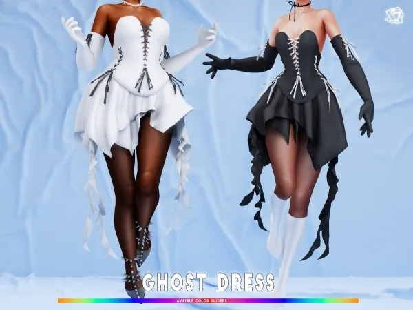 Mix Ghost dress brsims by bluerose-sims - The Sims 4 Custom Content