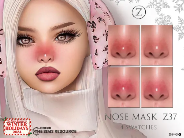 Alpha NOSE MASK Z37 by zenx - The Sims 4 Custom Content