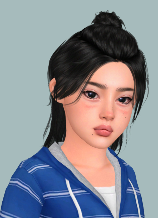 Alpha HEZEH NO52 V1 CONVERSION HAIR FOR TODDLER AND CHILD by simsfinds - The Sims 4 Custom Content