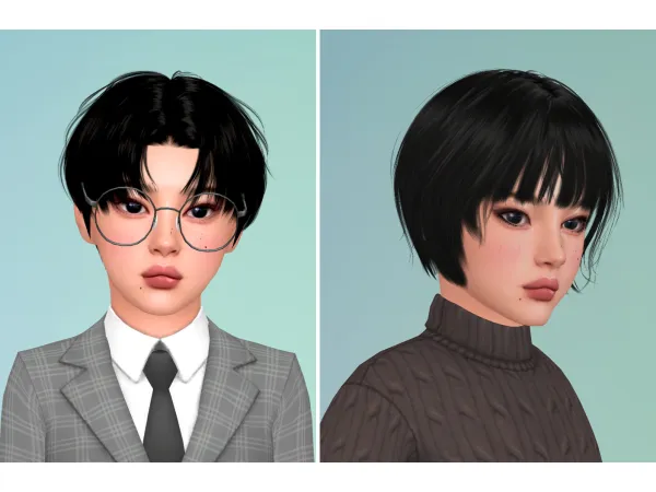 Alpha HEZEH 10K GIFT HAIR V2 CONVERSION FOR CHILDTODDLER AND INFANT by simsfinds - The Sims 4 Custom Content