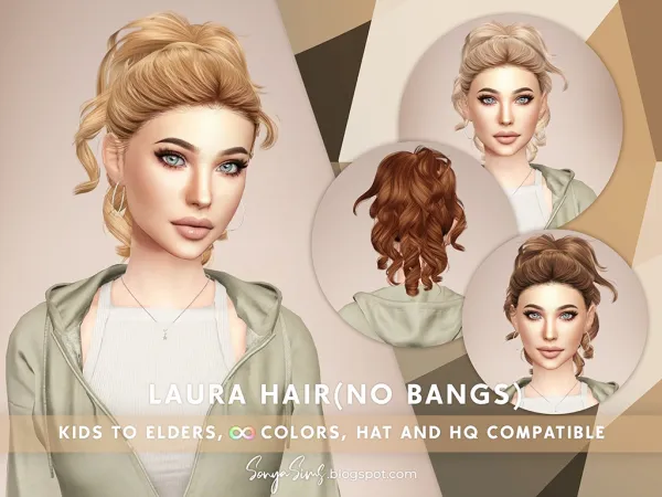 Alpha SonyaSims Laura Hair by sonyasims - The Sims 4 Custom Content