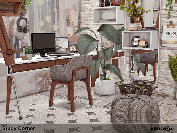 Mix Study Corner by nesscasims - The Sims 4 Custom Content