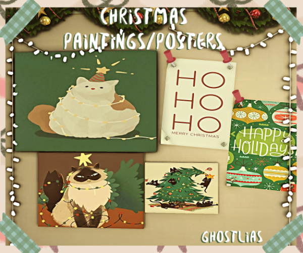 Maxis Match Christmas paintingsposters [ghostlias] by simsfinds - The Sims 4 Custom Content
