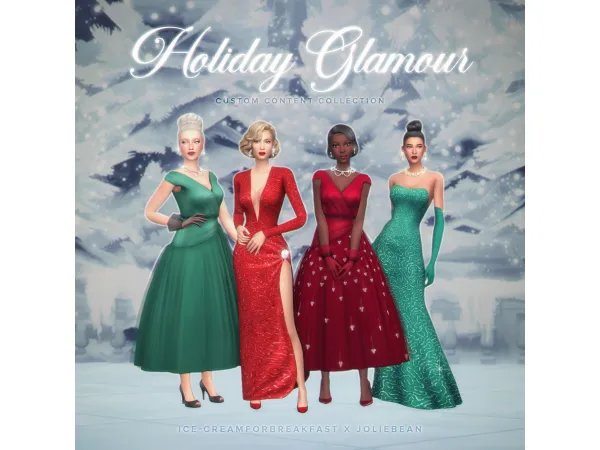 Maxis Match Holiday Glamour Collection CreamForBreakfast Joliebean by Ice - The Sims 4 Custom Content