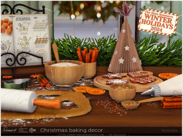 Alpha Christmas baking decor by thesimsresource - The Sims 4 Custom Content