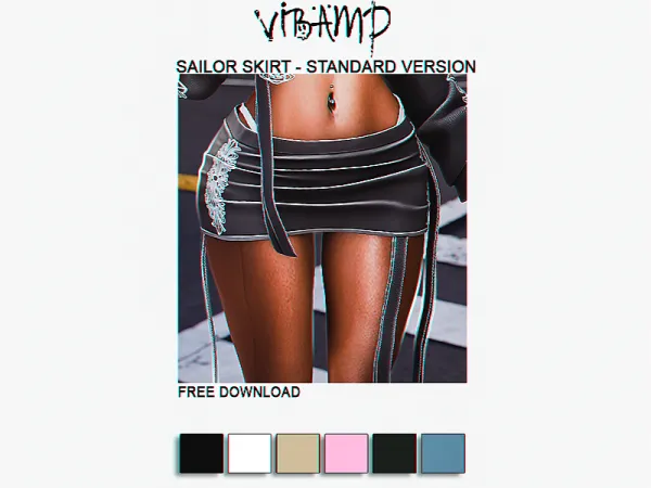 Alpha VIBAMP Sailor Skirt Standard Version - The Sims 4 Custom Content