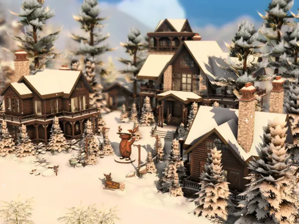 Maxis Match Winter Resort (NO ) by plumbobkingdom - The Sims 4 Custom Content