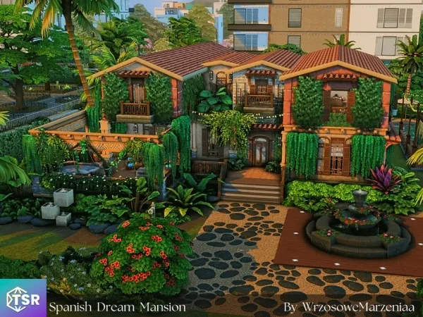 Maxis Match Spanish Dream Mansion by wrzosowemarzenia - The Sims 4 Custom Content