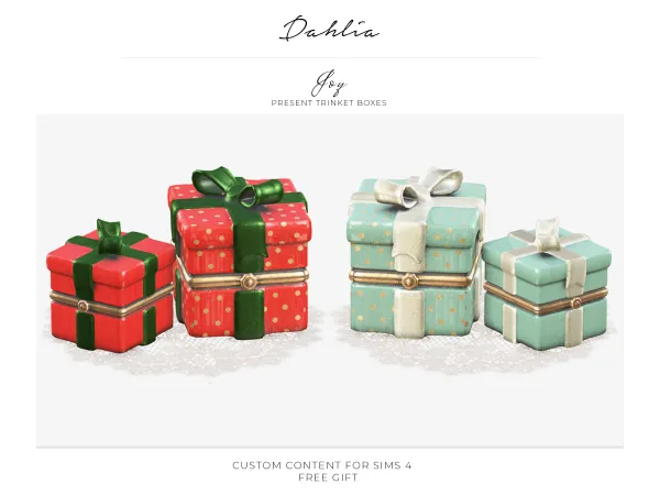 Alpha dahlia joy present trinket boxes (gift) - The Sims 4 Custom Content