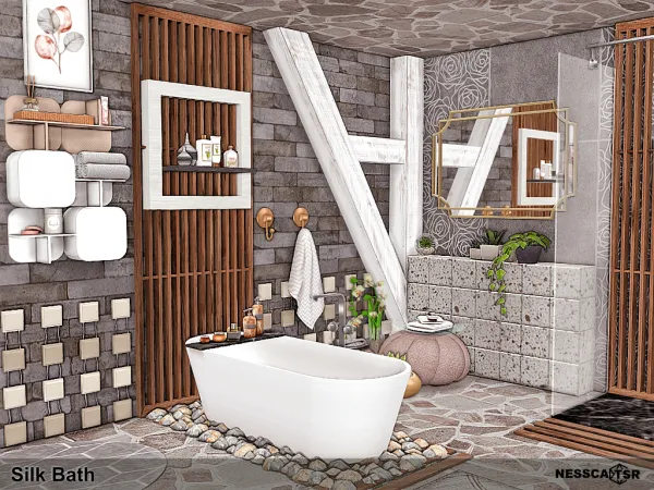 Mix Silk Bath by nesscasims - The Sims 4 Custom Content