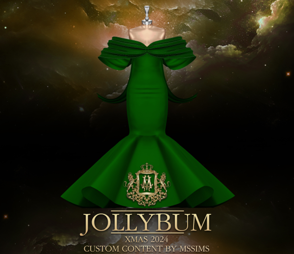 Alpha JOLLYBUM XMAS 2024 GOWN by simsfinds - The Sims 4 Custom Content